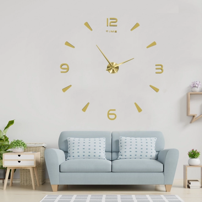 Grandes horloges murales autocollantes dorées
