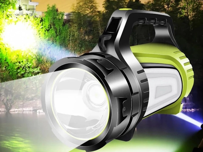 Rechargeable LED Flashlight with Power Bank - Ideal for Camping
