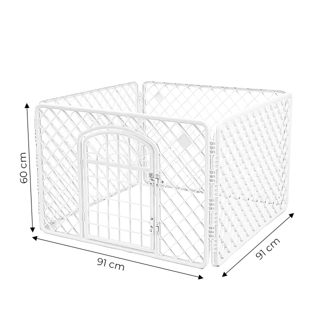 Grand enclos, cage, courette pour chien, chat, blanc