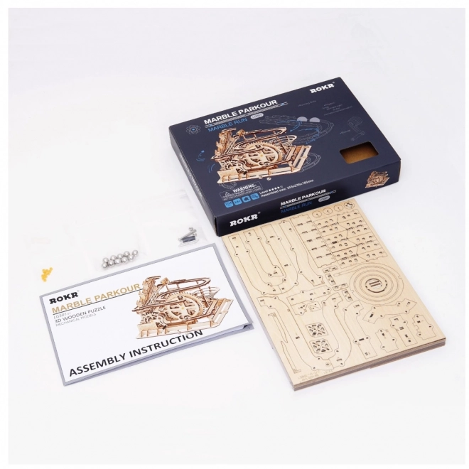 Houten 3D-puzzel Rokr Knikkerbaan Parkour