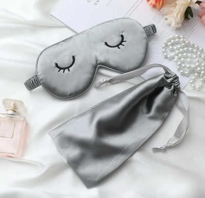 Schlafmaske mit Tragetasche Grau