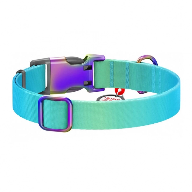 Nylon-Hundehalsband mit QR-Code von Waudog, blau, Größe XL