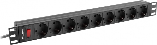 stroomverdelingslijst Rack PDU 19 inch 1U 16A 9xSchuko 3m zwart