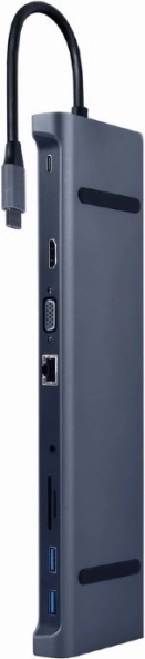 USB-C Hub with Power Delivery Support, Gigabit Ethernet, VGA, HDMI, and 3x USB 3.1 with SD Card Reader