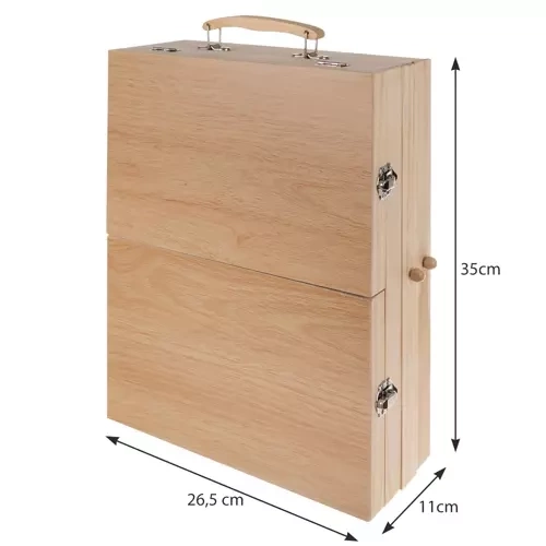 Maalset mit Staffelei und Holzkoffer