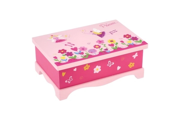 Princess sieradendoos spiegel hout 17x7x11,5cm in doos
