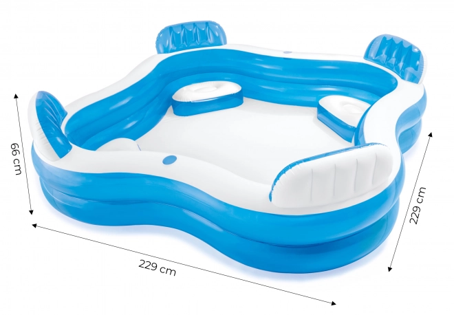 Inflatable Pool with Seats and Drink Holders