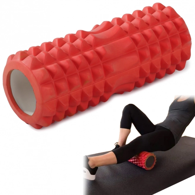 Rouleau de massage en mousse pour le dos et les jambes 32 cm – rouge