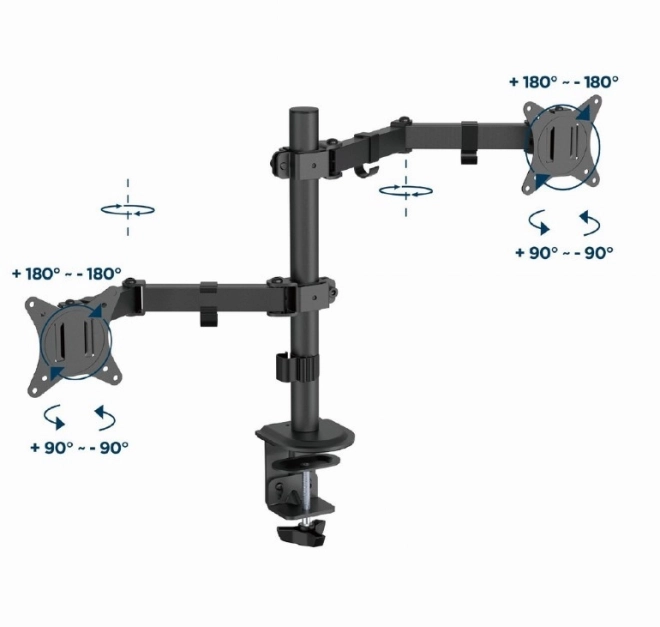 Adjustable Double Monitor Desk Mount