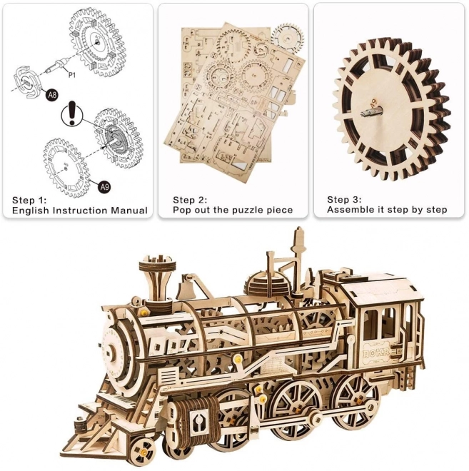 Locomotief - 3D houten bouwpakket