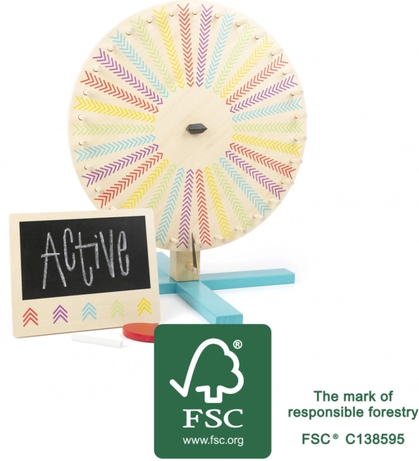 wooden wheel of fortune with school board SMALL FOOT Active