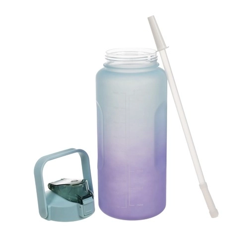 Motivierende Trinkflasche 2L Violett-Blau