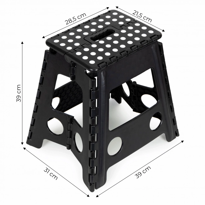 Opvouwbare kruk, 1-traps plastic kruk, 39 cm