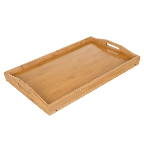 Table pliante en bambou pour lit avec fonction ordinateur portable
