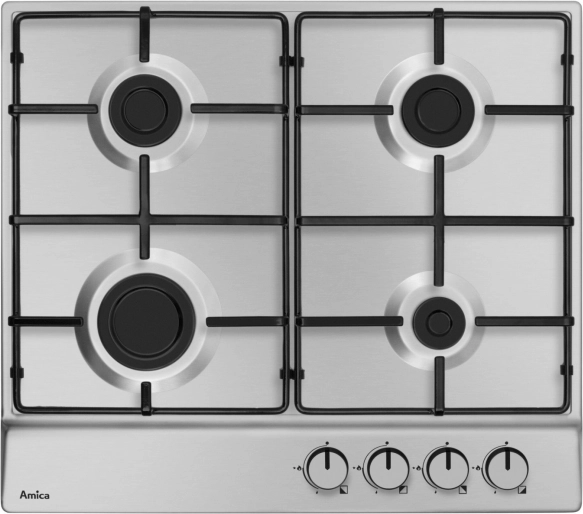 Gas-Kochfeld aus Edelstahl Amica PGA6100BPR