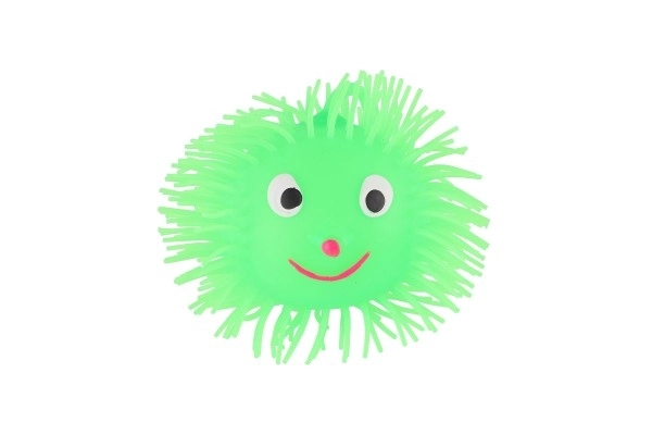 Pluizige rubberen antistressbal 8,5 cm met licht op batterijen tot 6 kleuren