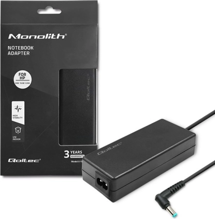 Voedingsadapter voor HP 65 W, 19,5 V, 3,33 A, connector 4,5 × 3,0 mm Slim – Qoltec