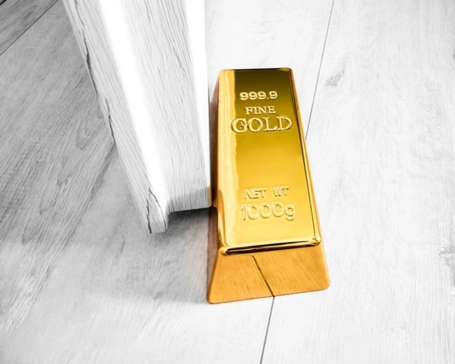 Door Stop in the Shape of a Gold Bar