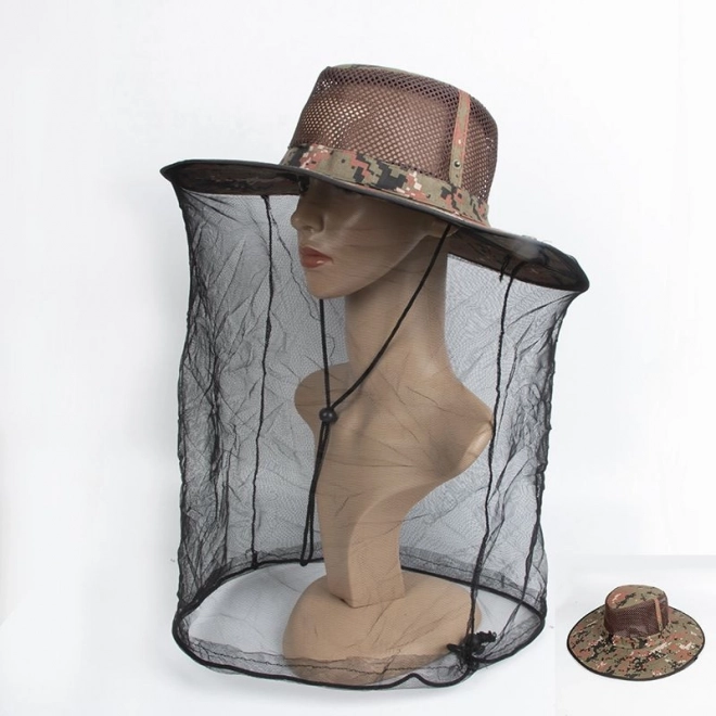 Mosquito Net Hat Red and Brown