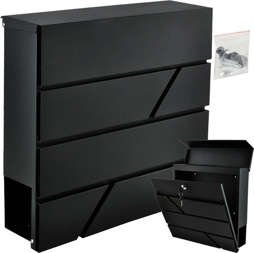 Anthracite mailbox for A4 format
