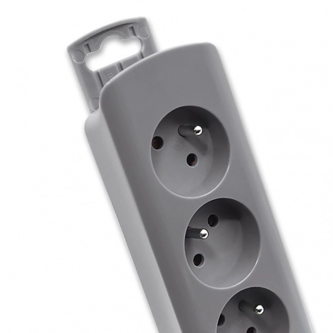 Grijze verdeelstrip met 6 stopcontacten 1,8m