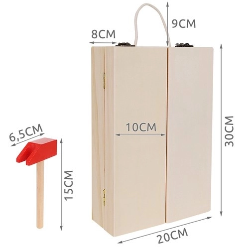Box + houten gereedschapsset 22697