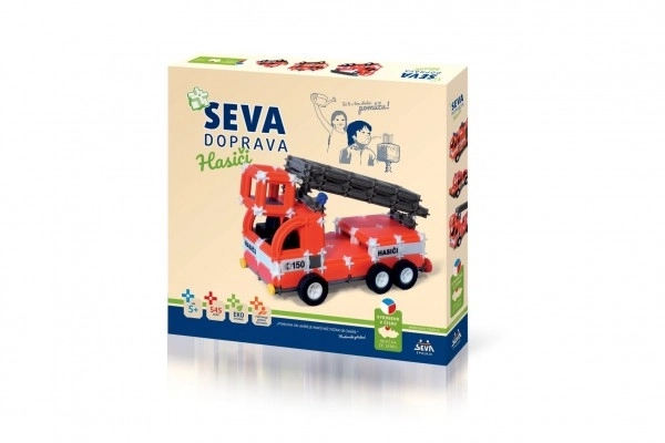 Bouwpakket SEVA VERVOER Brandweer plastic 545 onderdelen in doos 35x33x5cm