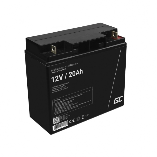 Batterie de charge AGM VRLA Green Cell AGM10 12V 20Ah (pour tondeuses, bateaux, moteurs, chariots)