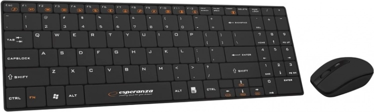Draadloze Slim-toetsenbord- en muisset 2,4 GHz Liberty zwart
