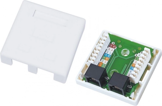 Wall-mounted outlet UTP Cat.5e 2x RJ45