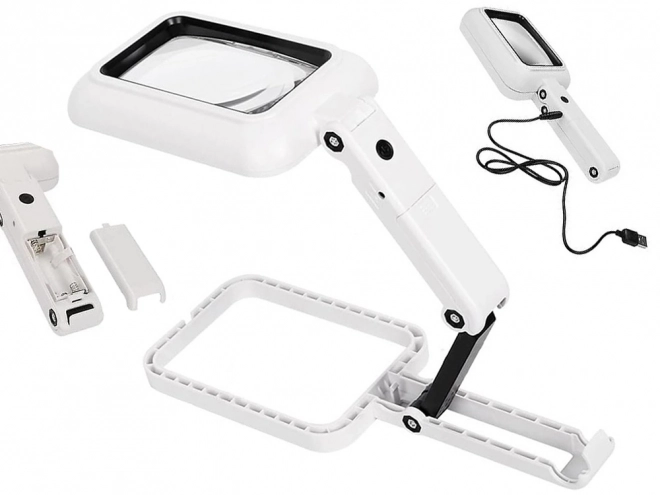 Large Foldable Desk Gem Magnifier with LED