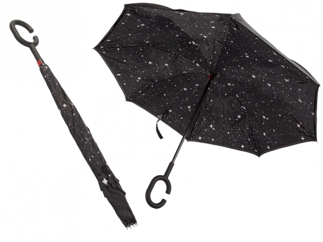 Umbrella inverted folding umbrella strong wires sturdy standing umbrella – black