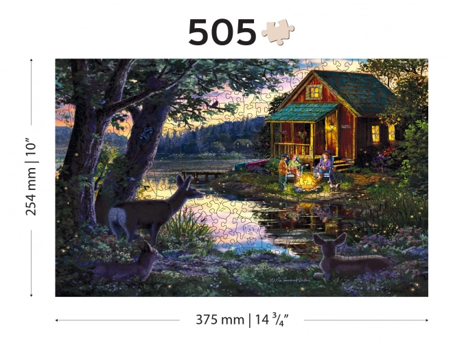 Houten Stad Houten Puzzel Avond in Huis bij het Meer 2-in-1, 505 Stukken EKO
