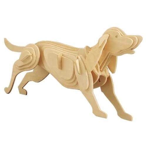 Woodcraft houten 3D-puzzel hond