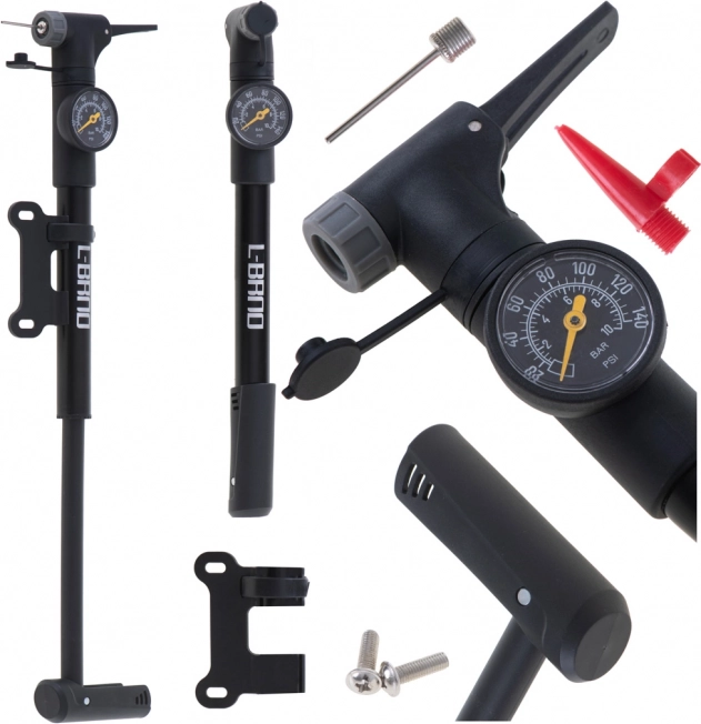 Draagbare fietspomp met manometer