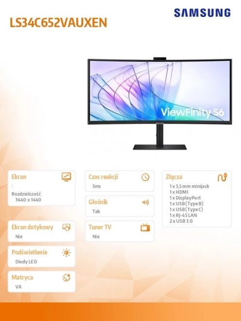 Moniteur incurvé ViewFinity S65VC 34"