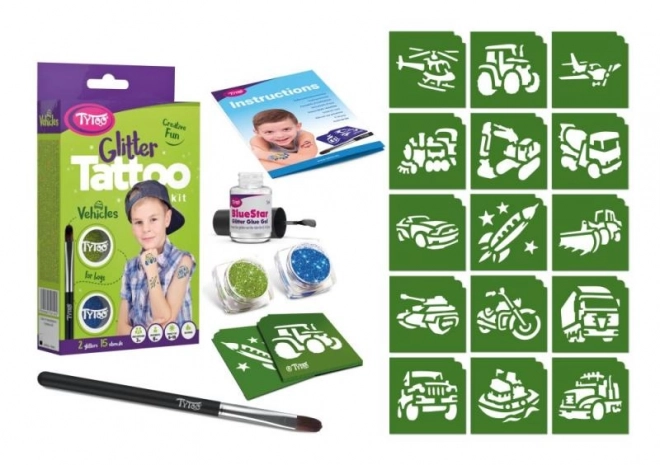 TyToo glittertattoo vervoermiddelen