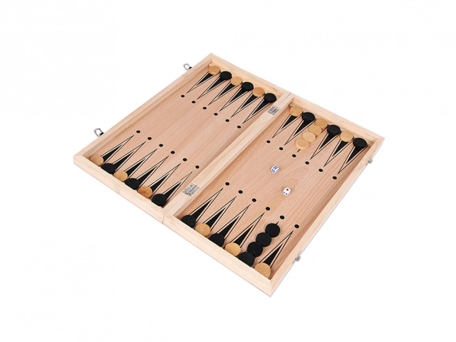 Schach, Dame und Backgammon aus Holz 3-in-1 Set