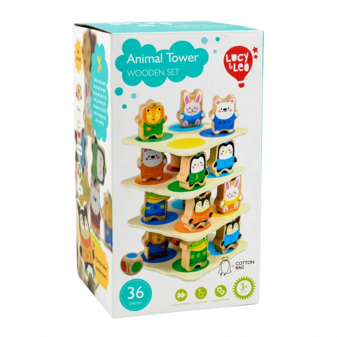 Lucy & Leo Dierentoren – houten speelset
