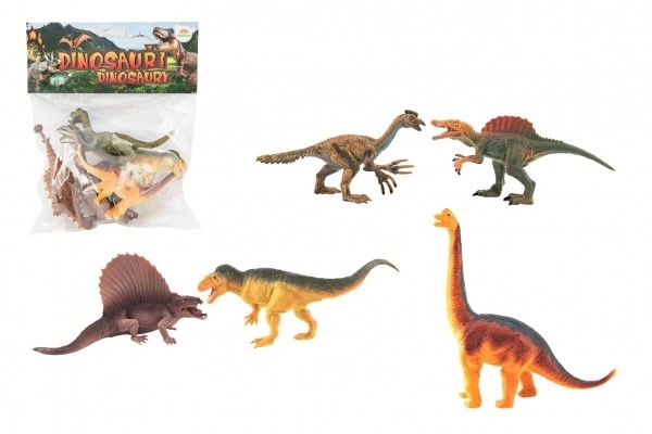 Plastic dinosaurussen 16-18 cm, set van 5 stuks