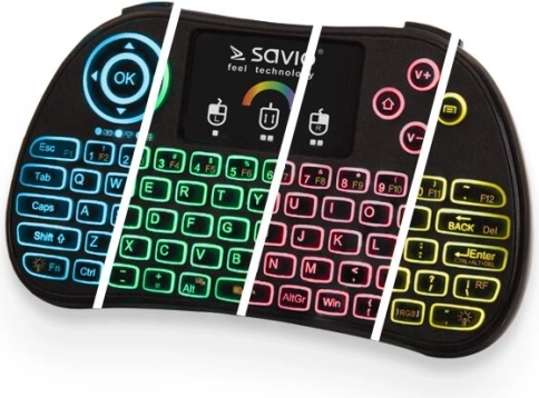 kabellose beleuchtete Mini‑Tastatur mit Touchpad RGB für Smart-TV, TV-Box, Konsolen und PC