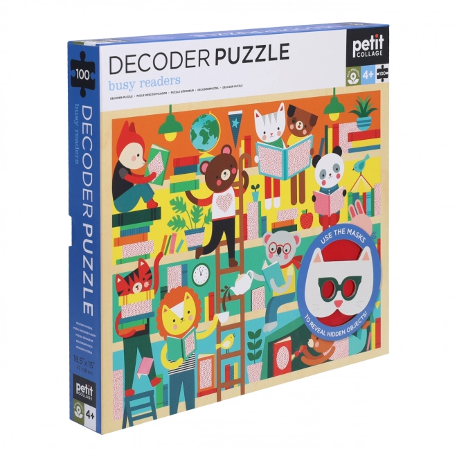Petit Collage puzzel bibliotheek met 3D-brillen