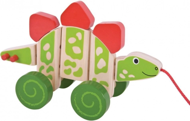 Dinosaure à tirer en bois Stegosaurus Bigjigs Baby