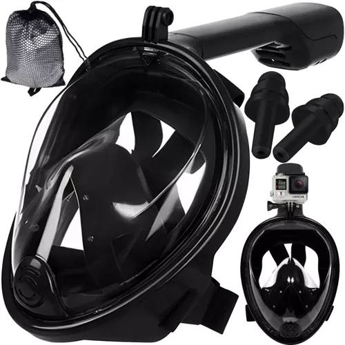 zwarte volledig gezicht snorkelmasker - L/XL