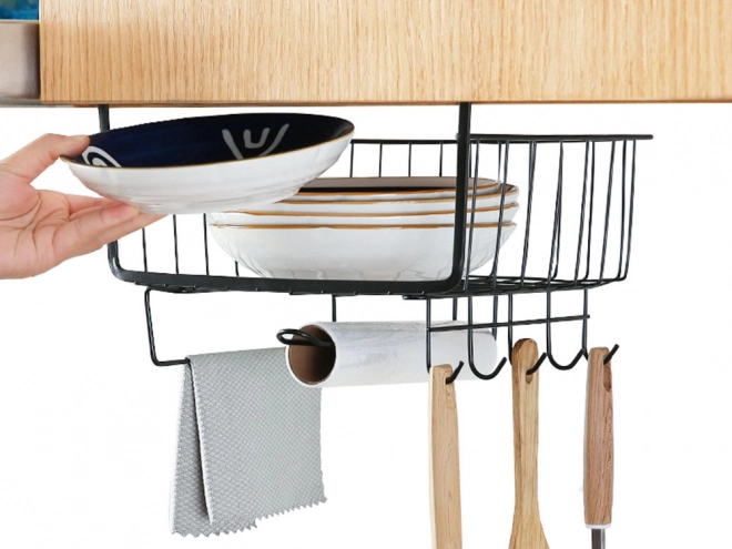 Paper towel holder and 5 hooks