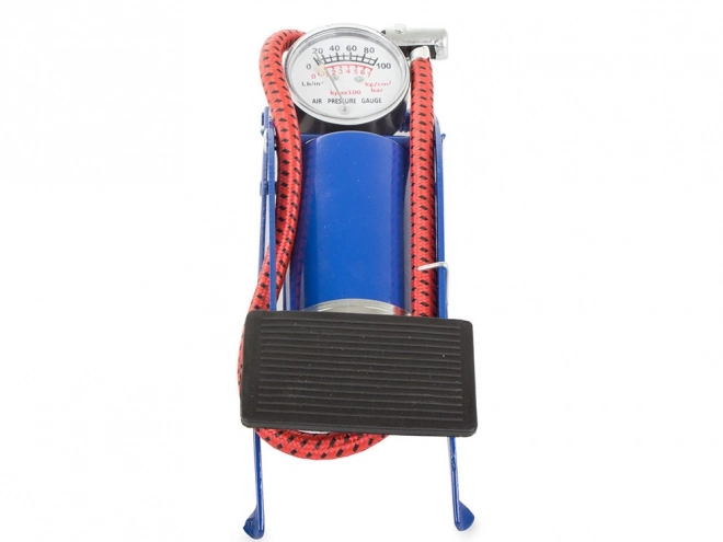 Foot Pump for Cars and Bicycles with Gauge and Adapters