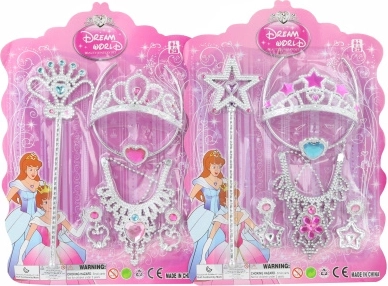Princess set crown and scepter with necklace and earrings