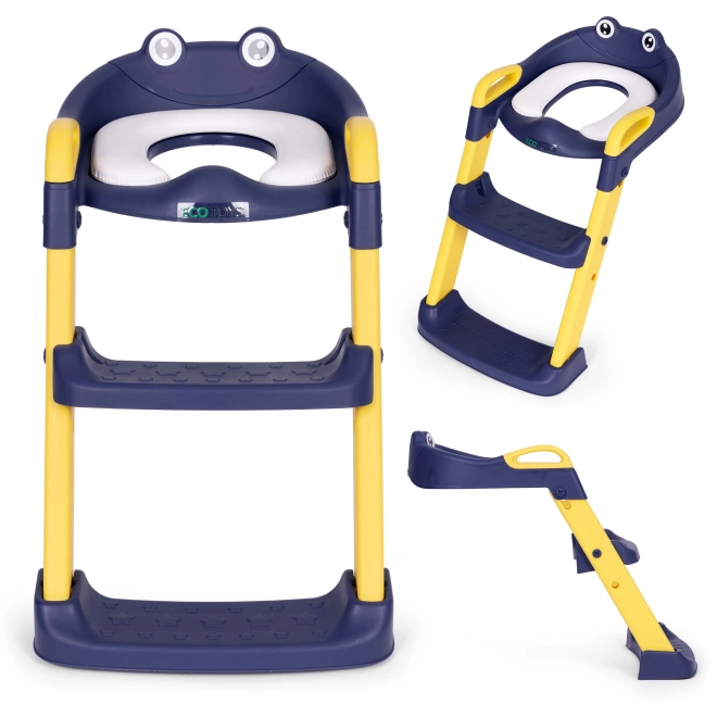 Kinder toiletbril met ladder en trapjes, blauw, ECOTOYS