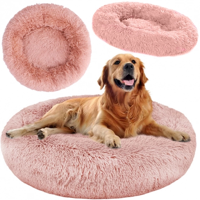 Pluizig kattenbed zachte kussen voor op de bank 80 cm – růžový