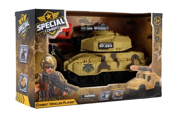 Military Toy Set with Soldier and Tank